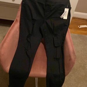 Old navy rockstar mid rise black ripped skinny jeans